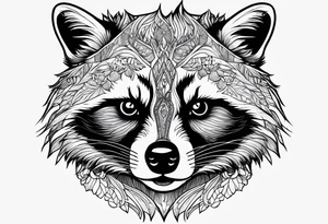 Mountains, racoon eyes underneath tattoo idea