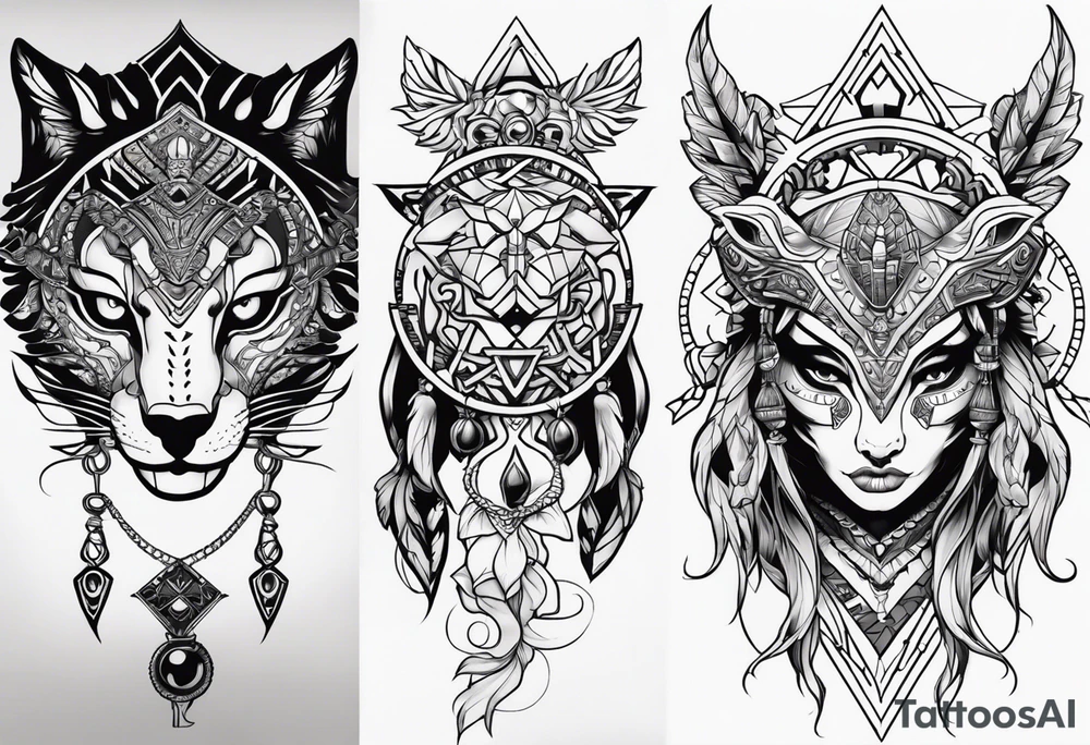 kali, alien goddess, valkrye, pirate, zenza resonance, pachamama, lotus azul, blank panther, eagle, skull, 5D, nueva gaya, dna 12 tattoo idea