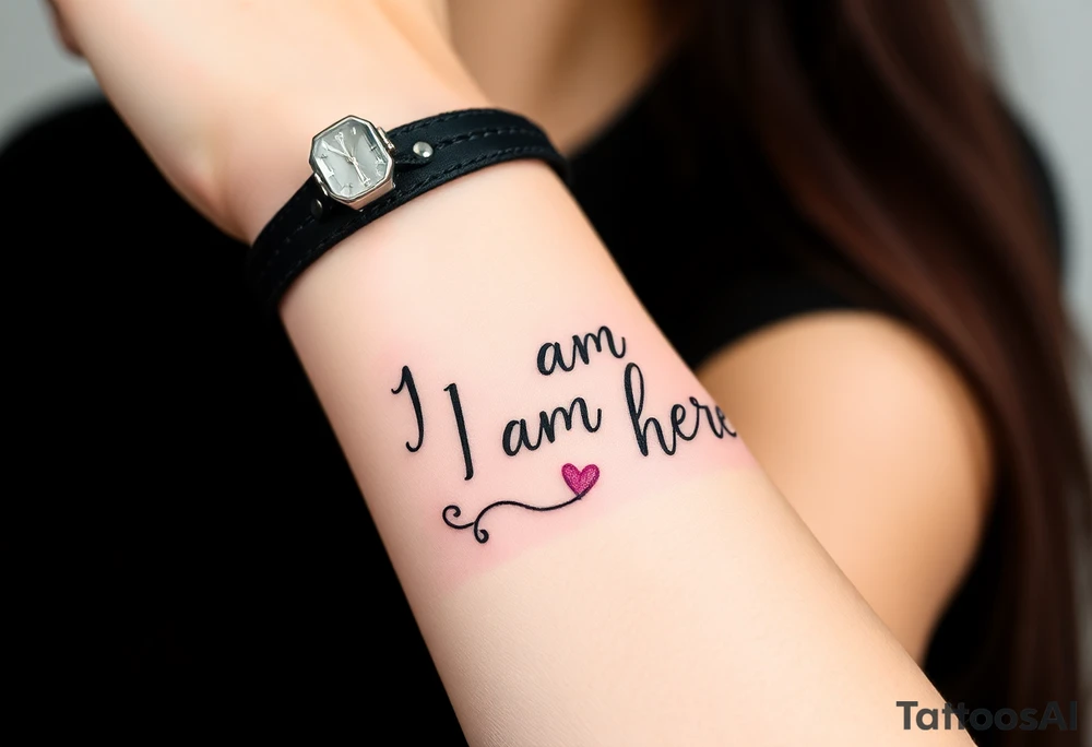 Breast cancer I am here tattoo idea