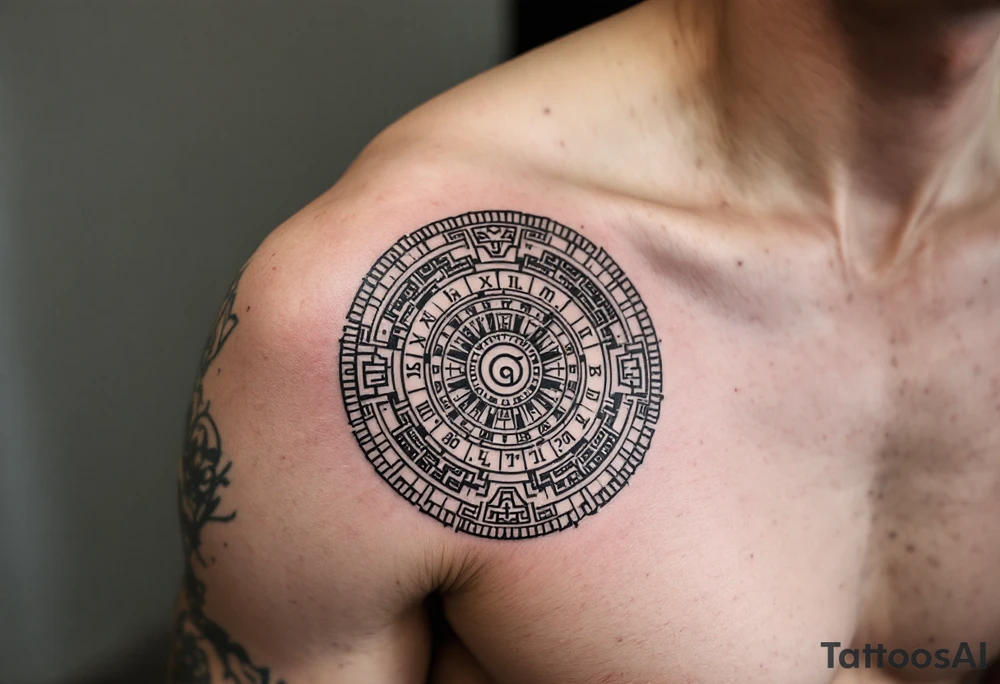 Aztec calendar tattoo idea