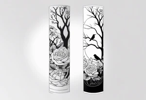 Forearm sleeve, incorporate Filipino markings, birds, trees, roses tattoo idea