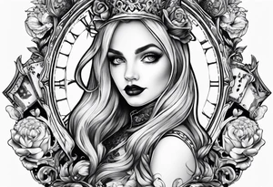 Gothic Alice in wonderland tattoo idea
