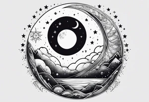 moon in space tattoo idea