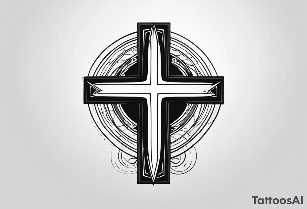 Cross tattoo with a “L” and “T” in it tattoo idea