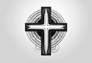 Cross tattoo with a “L” and “T” in it tattoo idea
