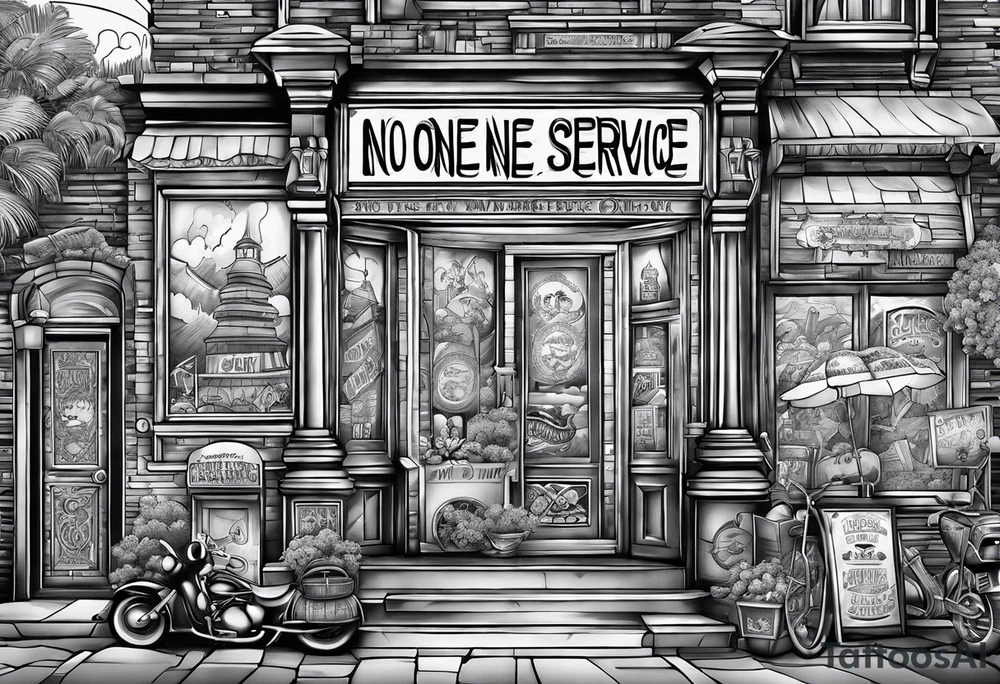 Text "no one service" tattoo idea