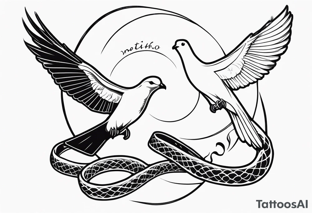 A Snake and a dove with “Matthew 10:16” included tattoo idea