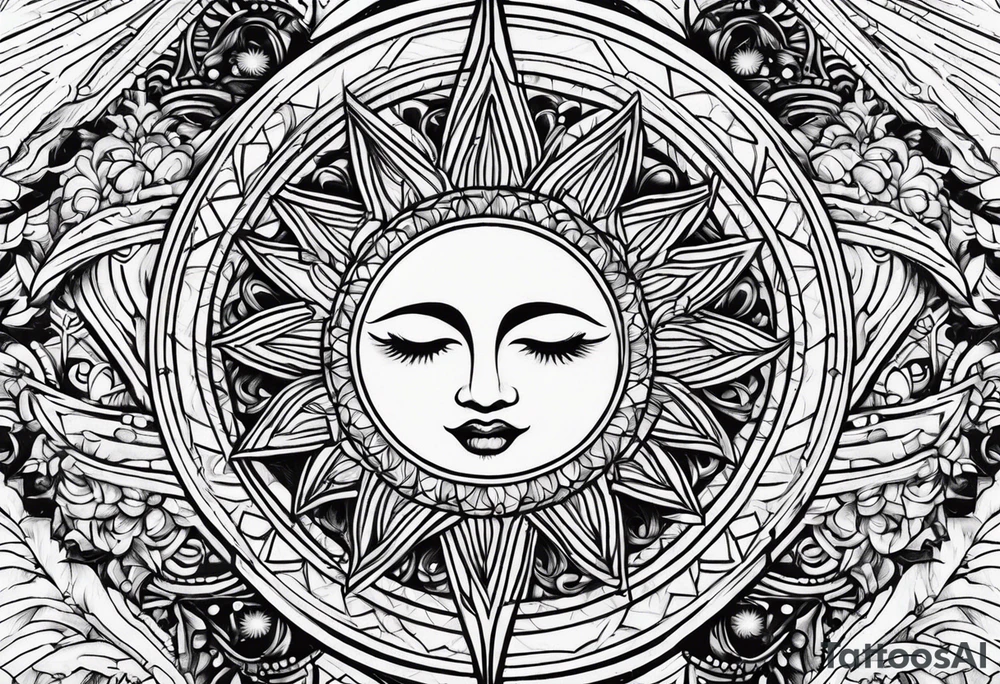 very very basic sun tattoo idea