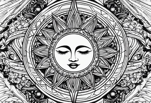 very very basic sun tattoo idea