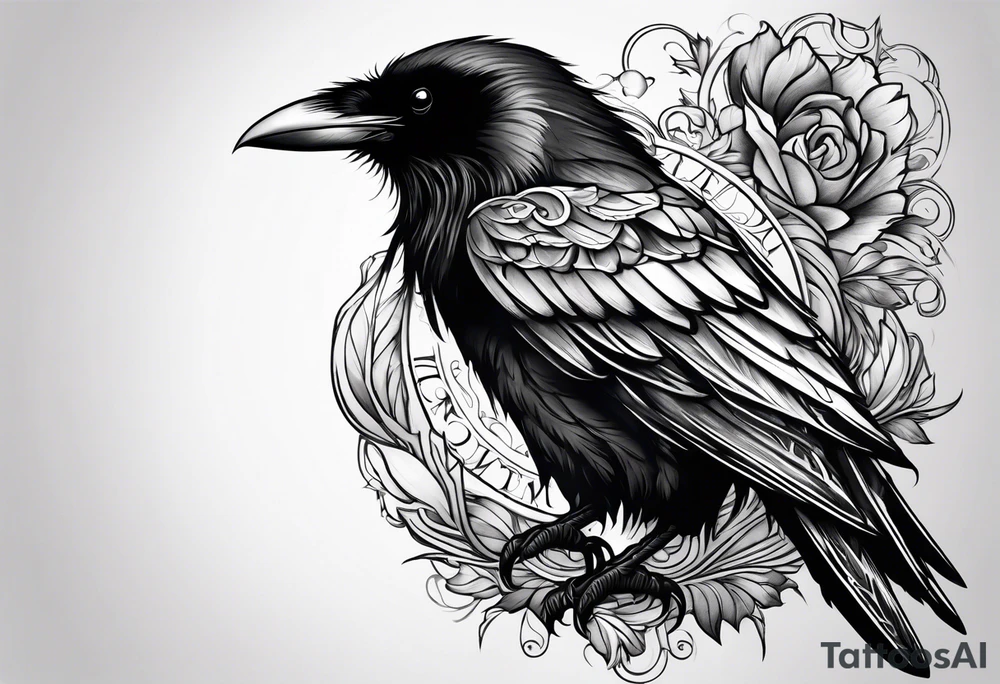 A raven Gothic tattoo idea
