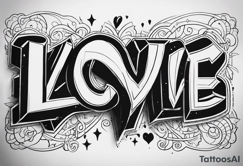Love yourz written on the interior of the bíceps ,for men, old school and gangsta tattoo idea