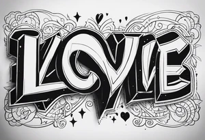 Love yourz written on the interior of the bíceps ,for men, old school and gangsta tattoo idea