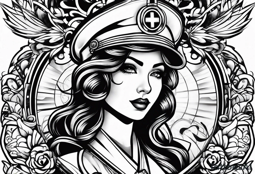 Nurse traditional style tattoo idea