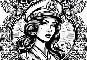 Nurse traditional style tattoo idea