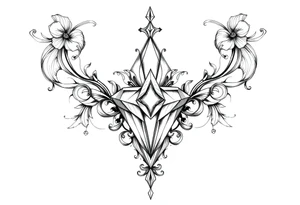 Pubic crown diamond vagina and anus tattoo idea
