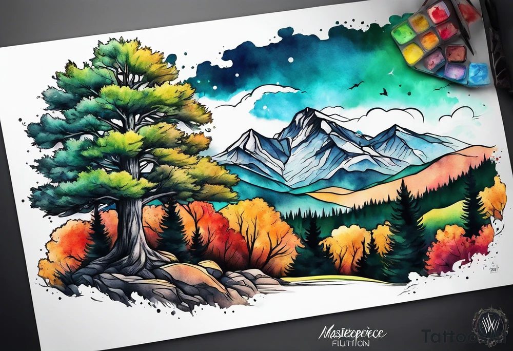 Trees
Mountains tattoo idea