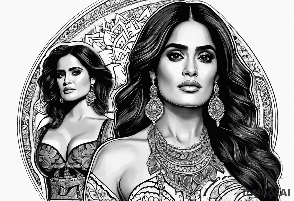 Salma Hayek 
Charra
Dress tattoo idea