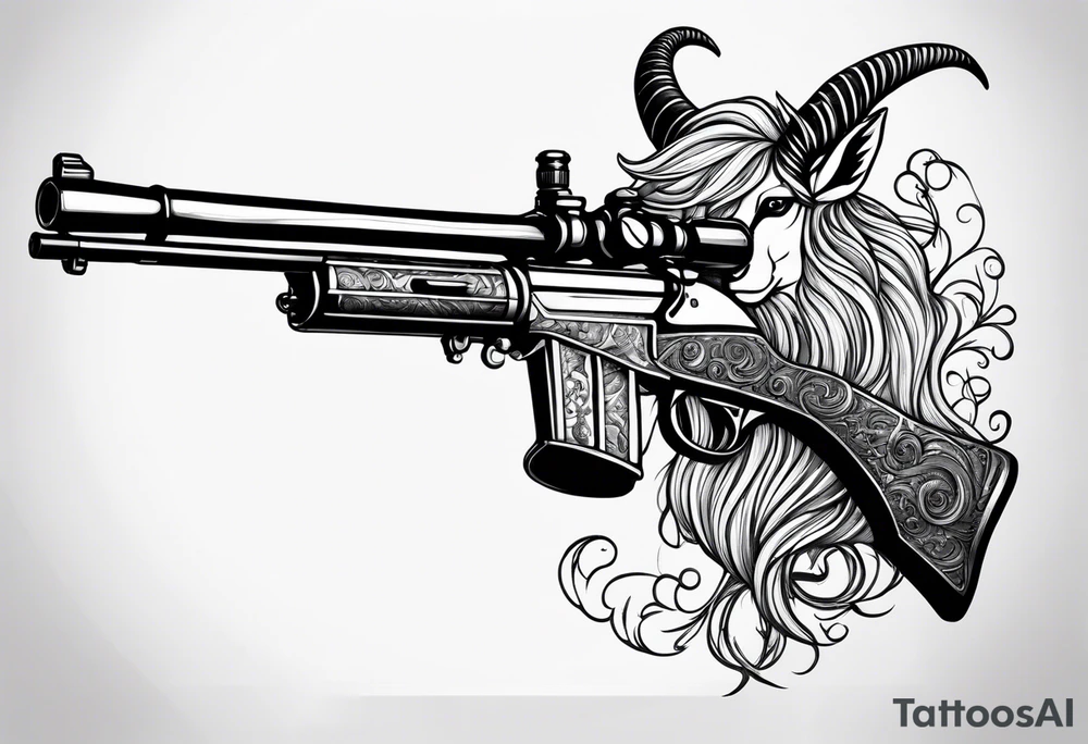 capricorn with sunglasses and shotgun tattoo idea