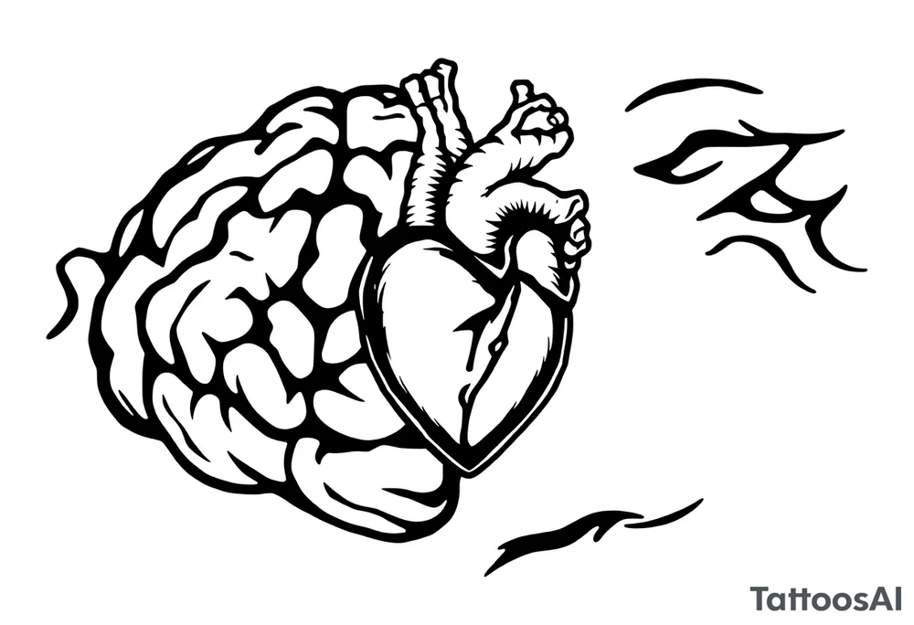 balance between brain and heart tattoo idea