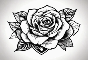 The word Hard times written out in cursive with a rose tattoo idea