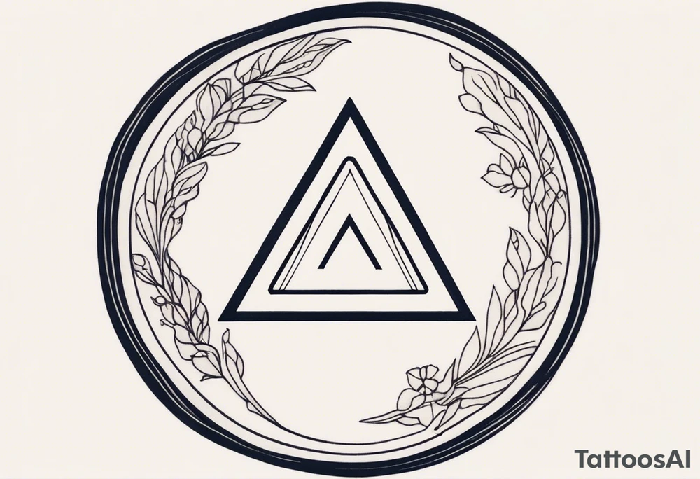 letter delta inside a circle, subtle, for a young woman tattoo idea