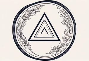 letter delta inside a circle, subtle, for a young woman tattoo idea