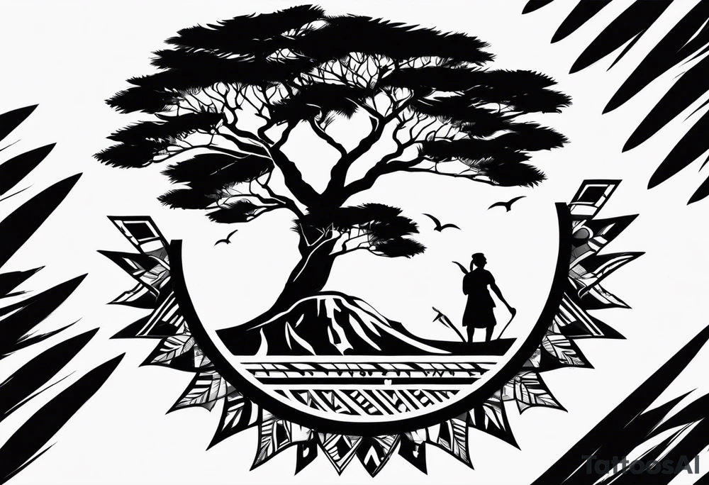 African Flame tree Uganda Tribal tattoo idea