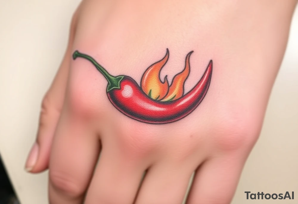 Chili pepper and fire tattoo idea