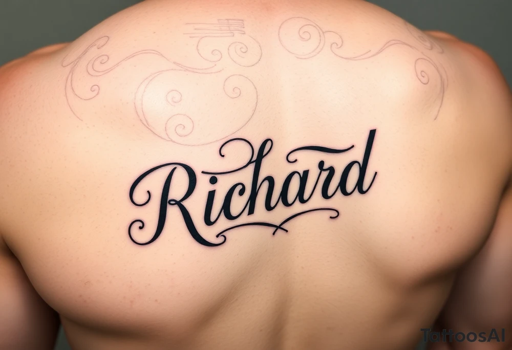 Easy Unique womans arm tattoo with the name Richard  in it tattoo idea