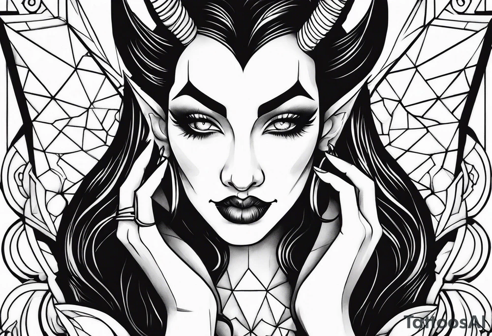 a devil whispering in my ear tattoo idea