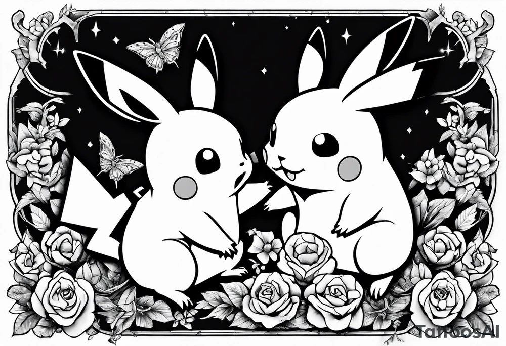 Old school pikachu tattoo idea