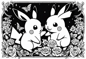 Old school pikachu tattoo idea