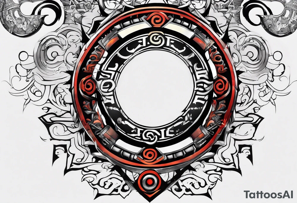 naruto headband with the letters AR in the middle tattoo idea