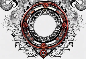naruto headband with the letters AR in the middle tattoo idea