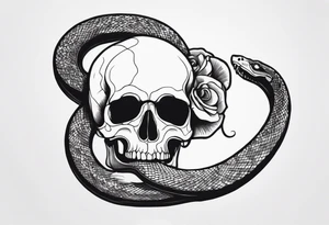 A snake wrapped around a skull tattoo idea