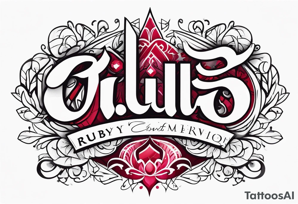 Ruby in calligraphy font tattoo idea