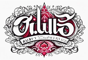 Ruby in calligraphy font tattoo idea