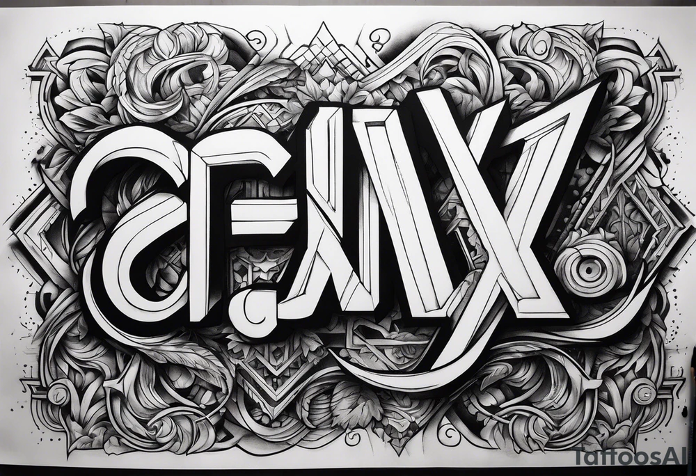 Street art lettering "GenX OG" tattoo idea
