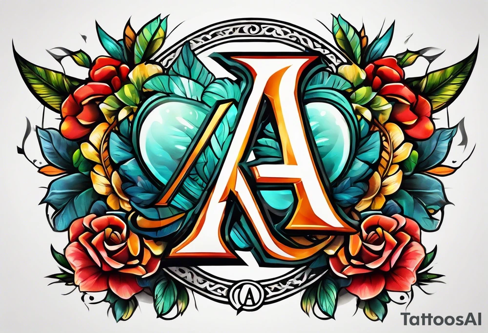 A headband with the letters A R in the middle tattoo idea