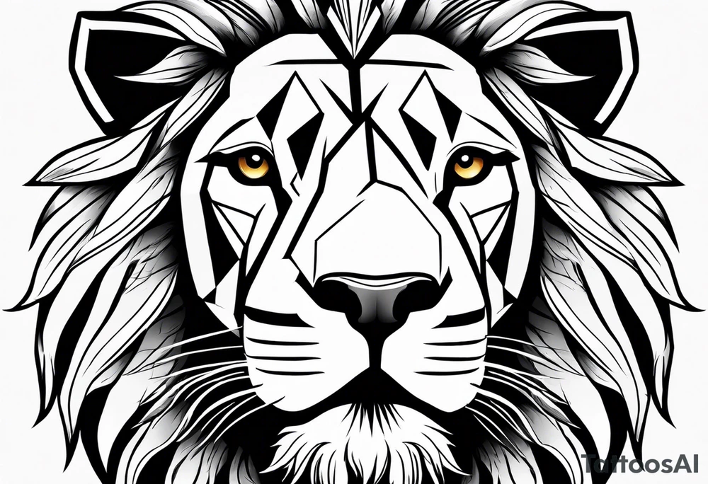 powerful majestic lion, close-up tattoo idea