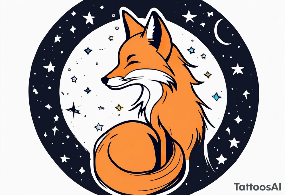 fox looking at the stars tattoo idea