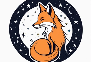 fox looking at the stars tattoo idea