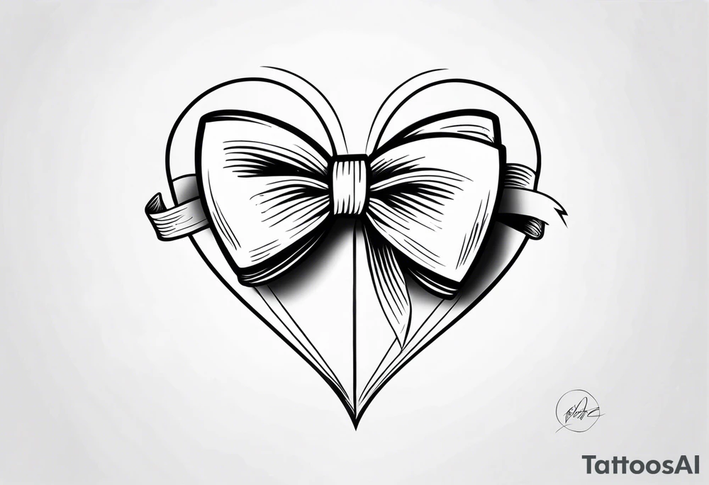 Heart-Shaped Bow tattoo idea