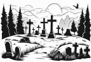 Graveyard Scene tattoo idea