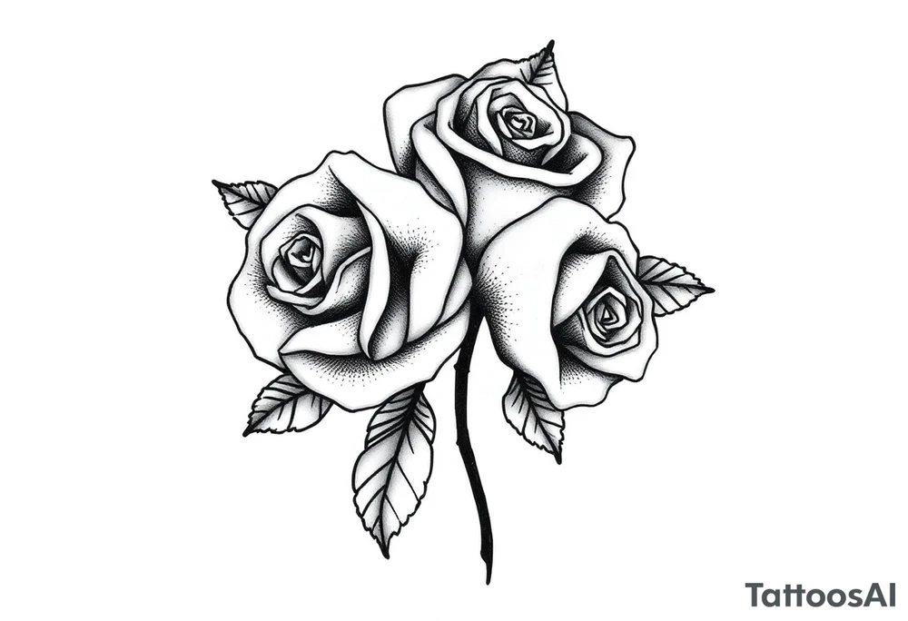 bouquet of roses tattoo idea