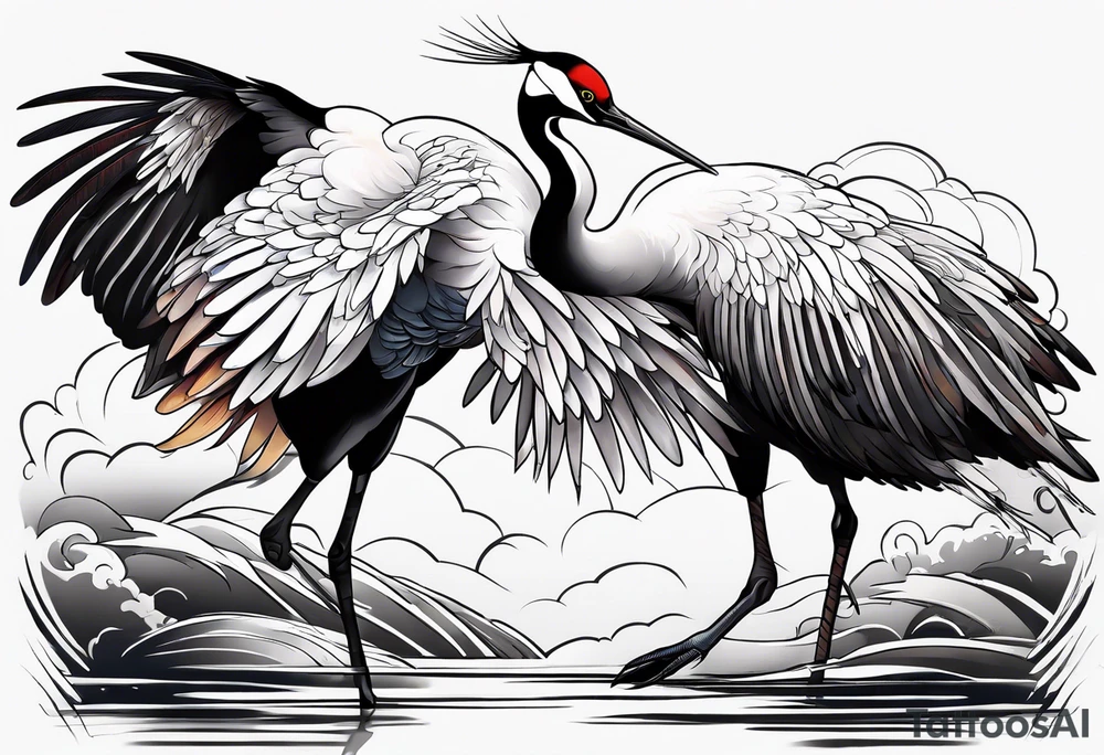 Japanese crane tattoo idea
