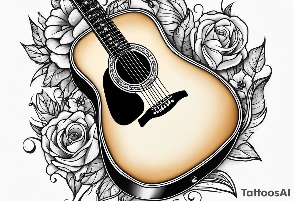 Acoustic guitar tattoo idea