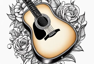 Acoustic guitar tattoo idea