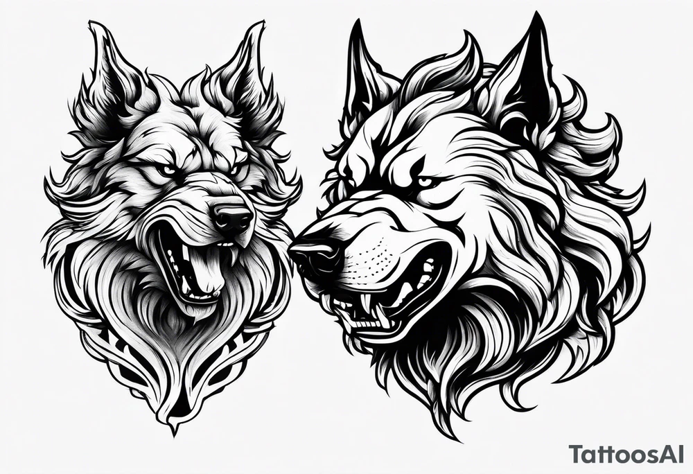 angry Cerberus tattoo idea