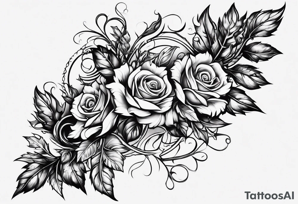 thorn vines that wind up your leg tattoo idea